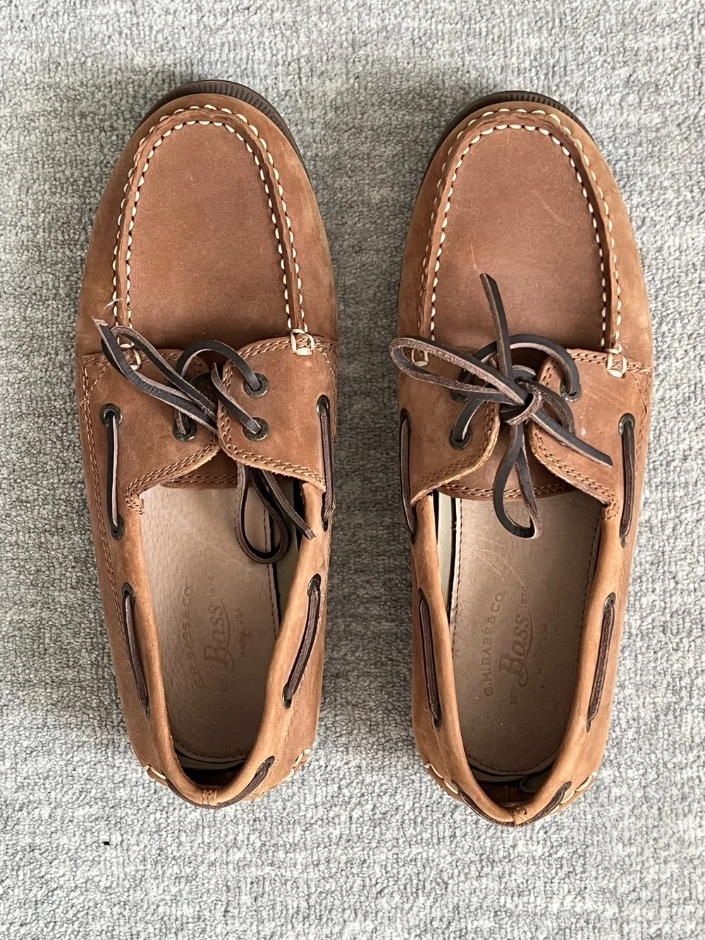 Bass Hampton Core 2 Men’s Brown Leather Boat Shoes Sz. 9 1/2 W